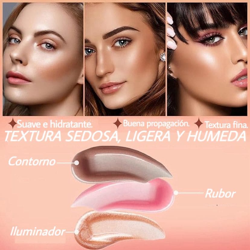 KIT X3  HANDAIYAN🌸 RUBOR – CONTORNO – ILUMINADOR